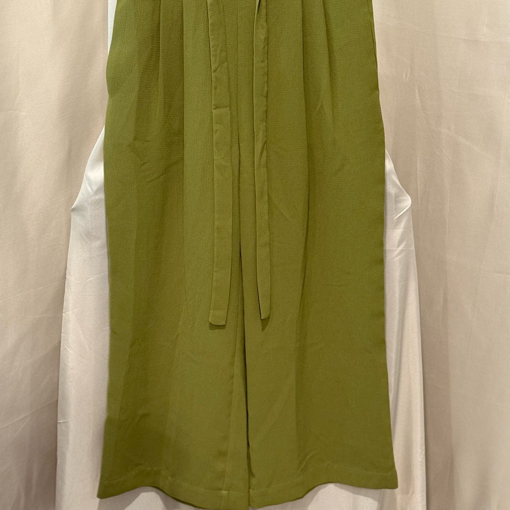 DR2 Olive Trousers with Waist Tie - Picture 2 of 4
